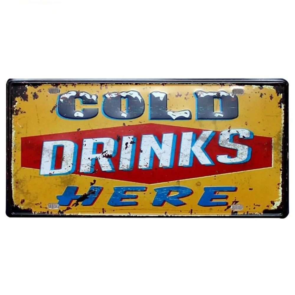 Welcome Beer Zone Metal Tin Signs Cold Beer Posters Front Door Club Bar Pub Cafe Wall Decors Retro Metal Signs