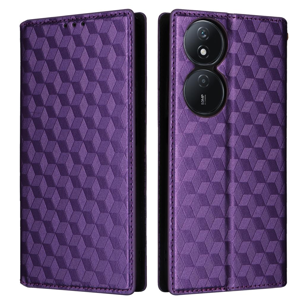 For Honor X7b 4G/X7b 5G/90 Smart/Play 50 Plus 5G/Play 8T 5G Case Rhombus Pattern Automatic Closing Protective Cover