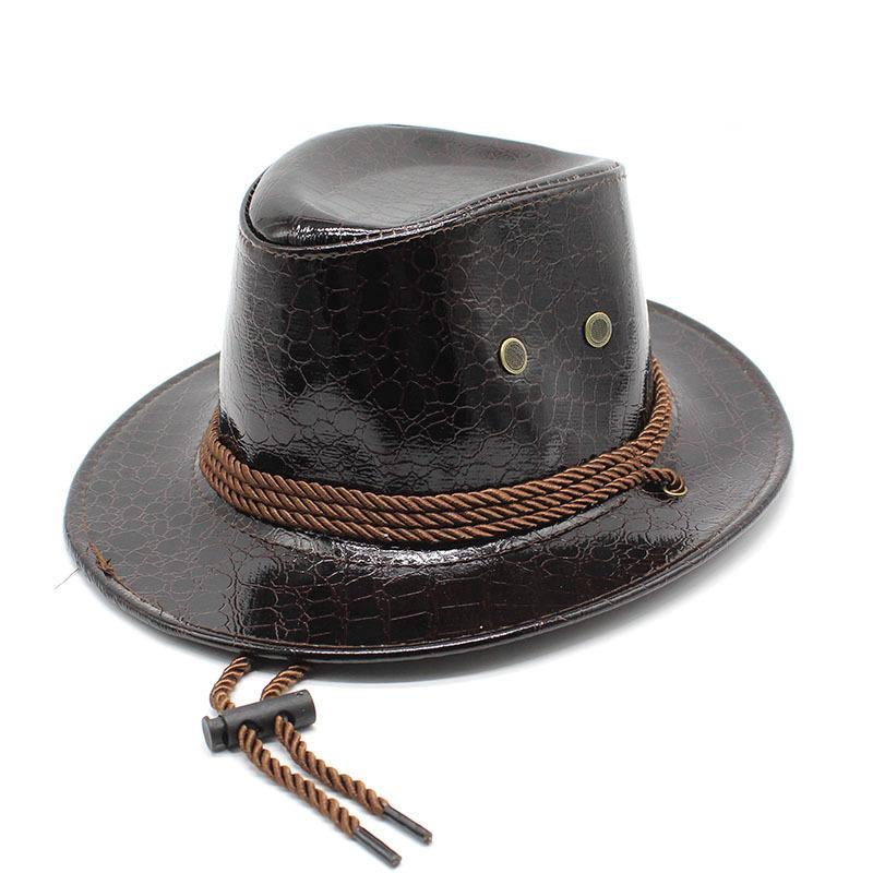Men And Women Outdoor Beach Hat Sunscreen Sun Hat Pu Western Cowboy Hat Czy-233