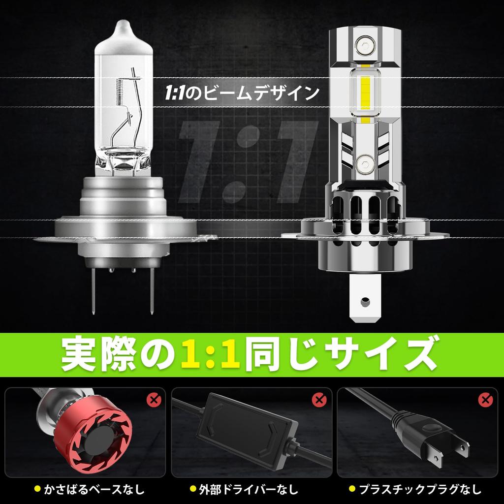 Autoyes H7 LED Headlights Latest Improved Meets New Vehicle Inspection for Super Bright H7 7x 6500K White Mini No Adapter Easy Long Fan Included of