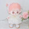White Princess Dress & Headband Set for 20cm Cotton Dolls - 10cm/20cm Size Dress-Up Accessories