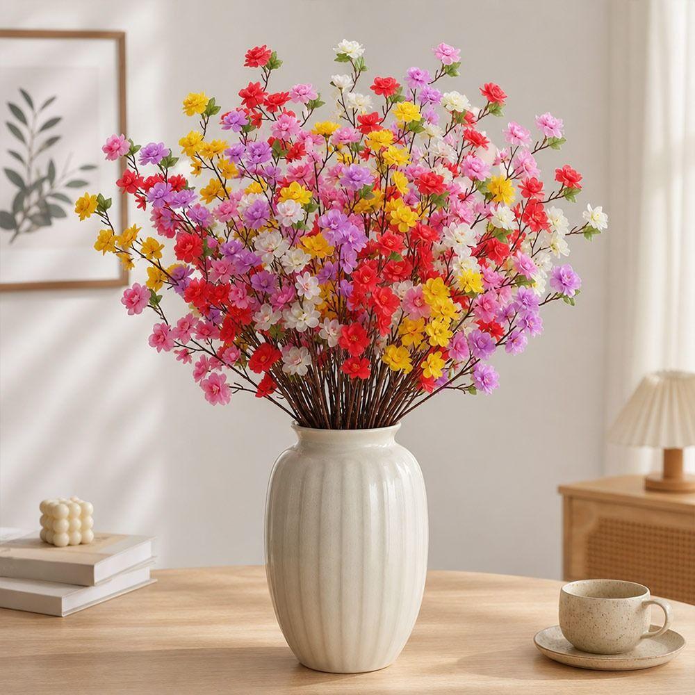 Simulation Artificial Cherry Blossom Branches 65cm Simulation Peach Blossom  Home Dining Room