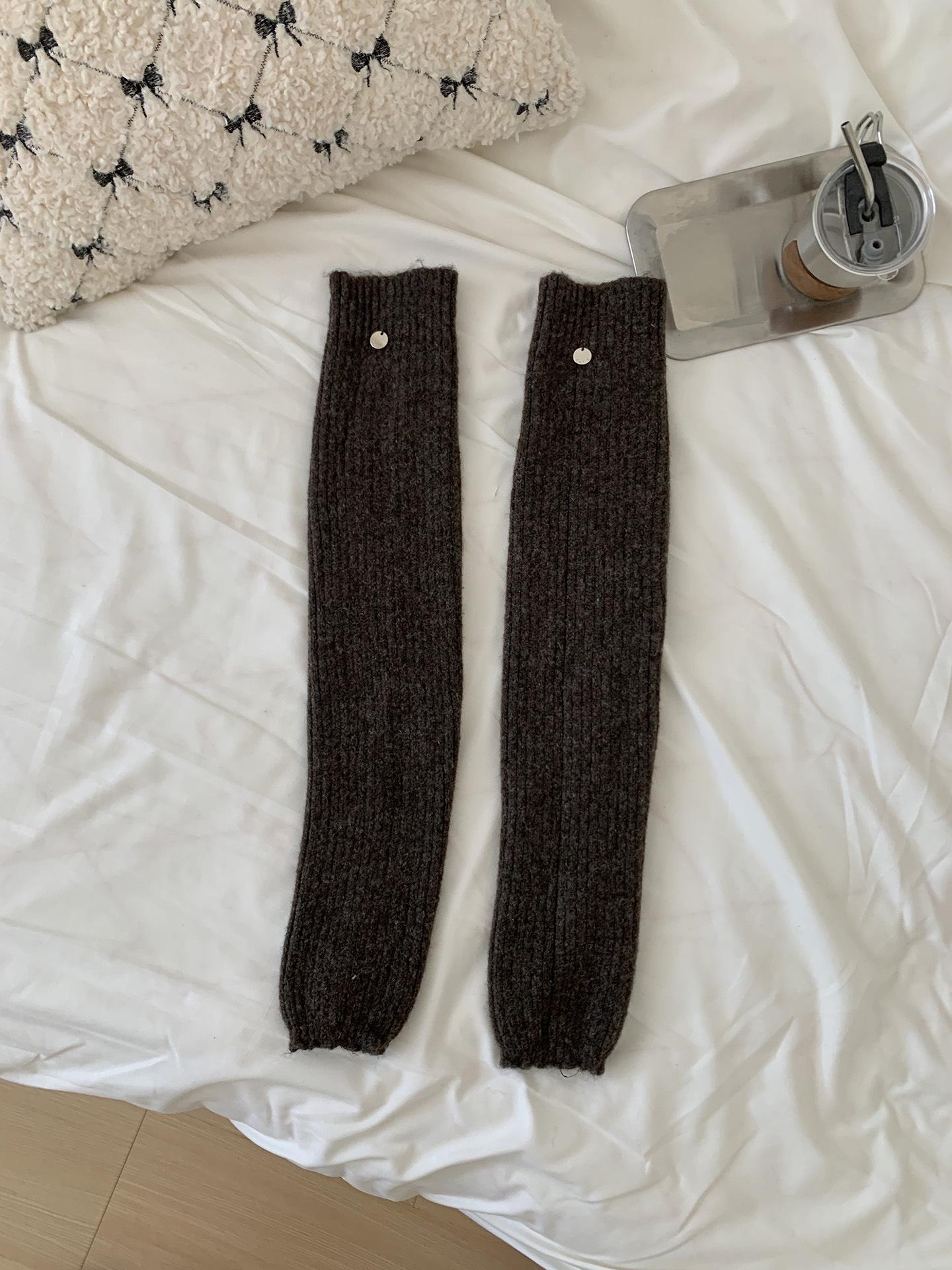 

Белые шерстяные гетры со стременами из вельвета для женщин - осенне-зимние носки до икры в стиле Дженни One Size