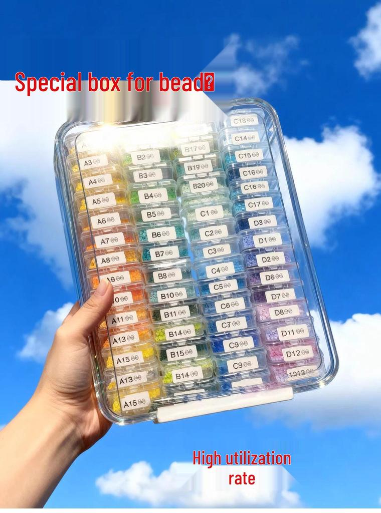 Large Transparent Bead Organizer Box with Compartments