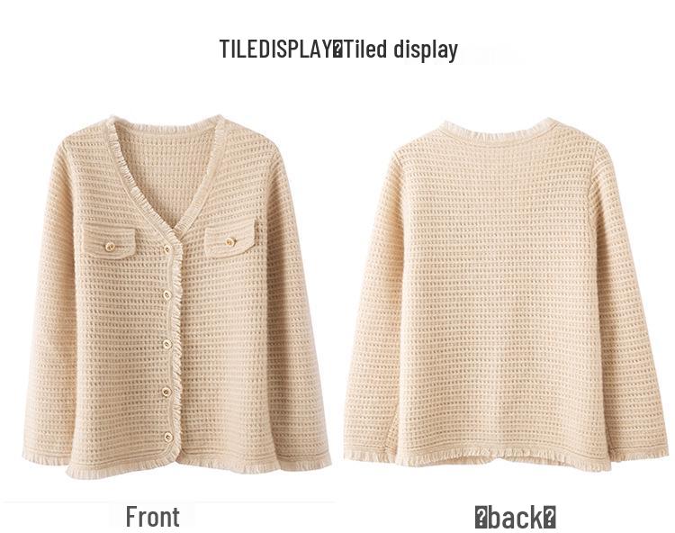Elegant Korean Style Women's Knit Cardigan, Autumn/Winter 2023, High-end Niche Design in White.