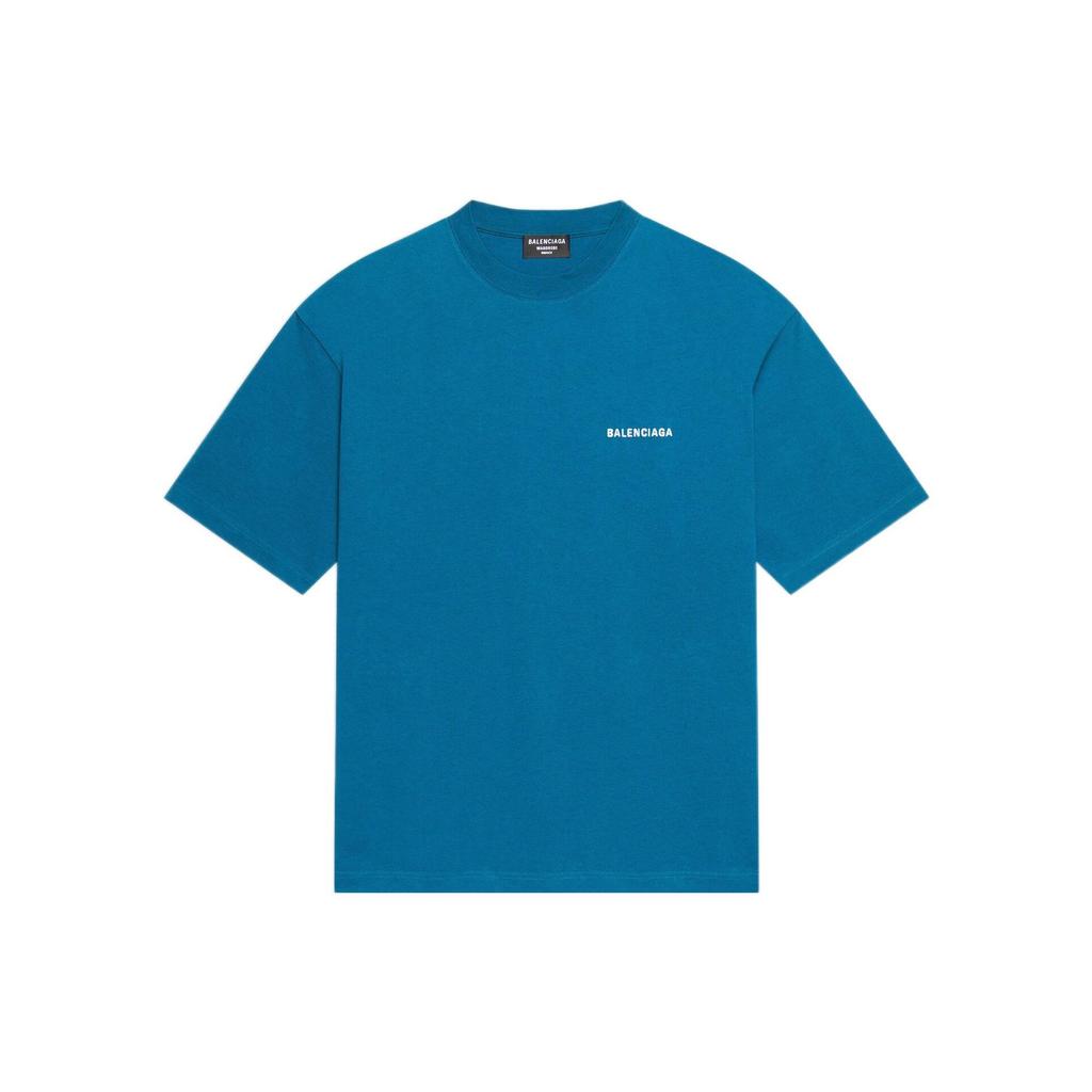 Balenciaga T Shirt, Loose Fit Men's Azure Blue 612966TLVB99567