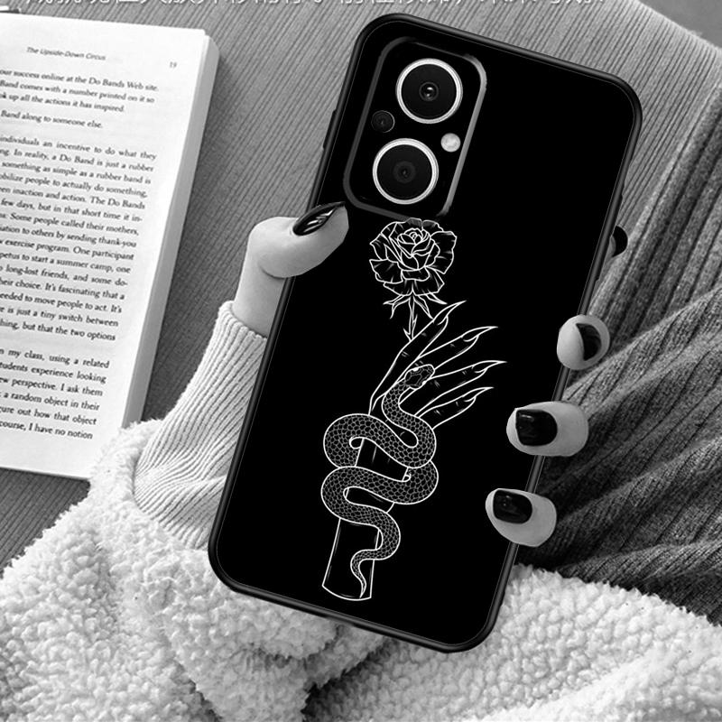 Hand Snake Flower Case For OPPO Reno 12 F 13 13F 11F 8T 7 8 10 Pro OPPO Find X8 Pro X6 X3 X5 Lite Cover Fundas