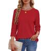 Women's Fashion Loose-Fit Round Neck Color Long-Sleeve Top