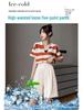 Women's High-Waist Black Bermuda Shorts: Summer, Loose, Straight-Leg, Slimming A-Line, Hong Kong Style.