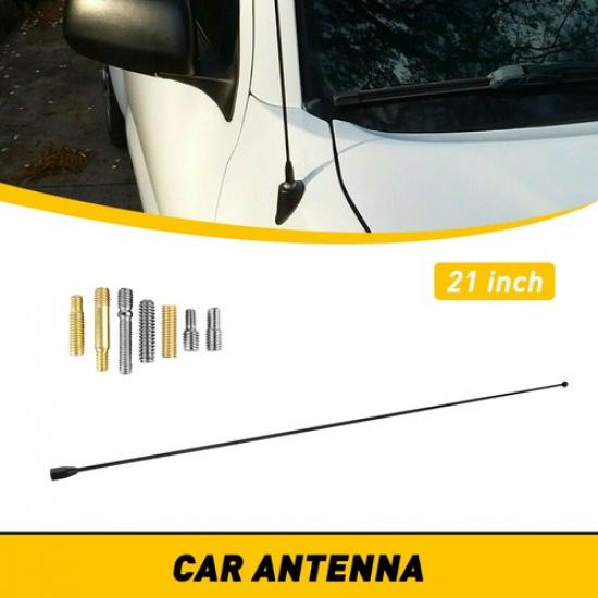 1/2set Antenna Mast 21" Black Radio Power AM/FM Universal Car Antenna Black Scre