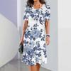 2025 Summer New Chinese Style Floral Print Women's Dresses Female Elegant Dresses Plus Size Long Dresses Women's Clothing