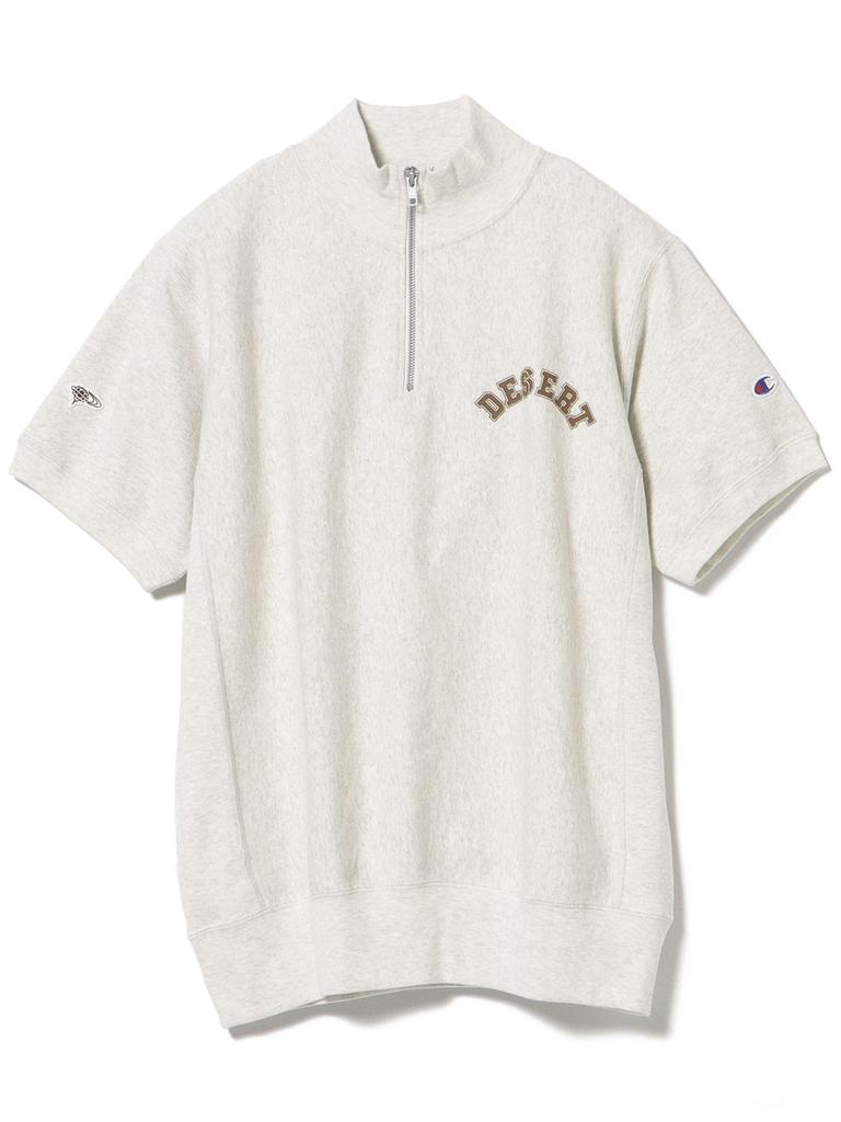 Beams Golf Men's S/S Sweatshirt (Special Order) Reverse Weave® Half-Zip Pullover, Oatmeal, Size L, 82030198411