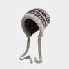 Nordic Two-Way Knit Bonnet Hat Beige