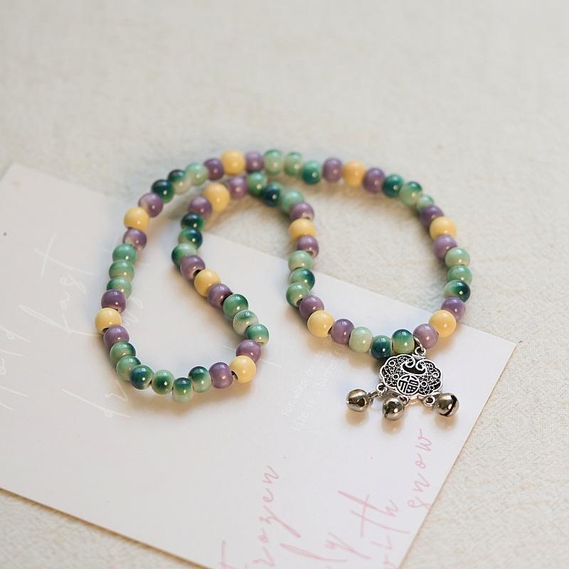 Jingdezhen ceramic bracelet summer women's safety lock gift new Chinese antique beaded trinkets batch