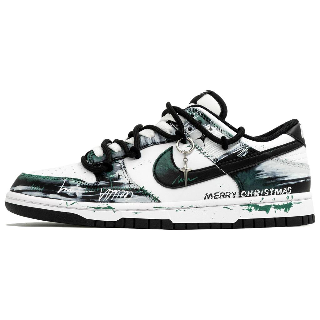 Nike Dunk Wan Hua Nong, Ji Feng Jing, Geantă de cumpărături Rezistentă la abraziune Pantofi de skateboard cu profil redus Bărbați Negru Alb DD1391-100(Team113-BOX)