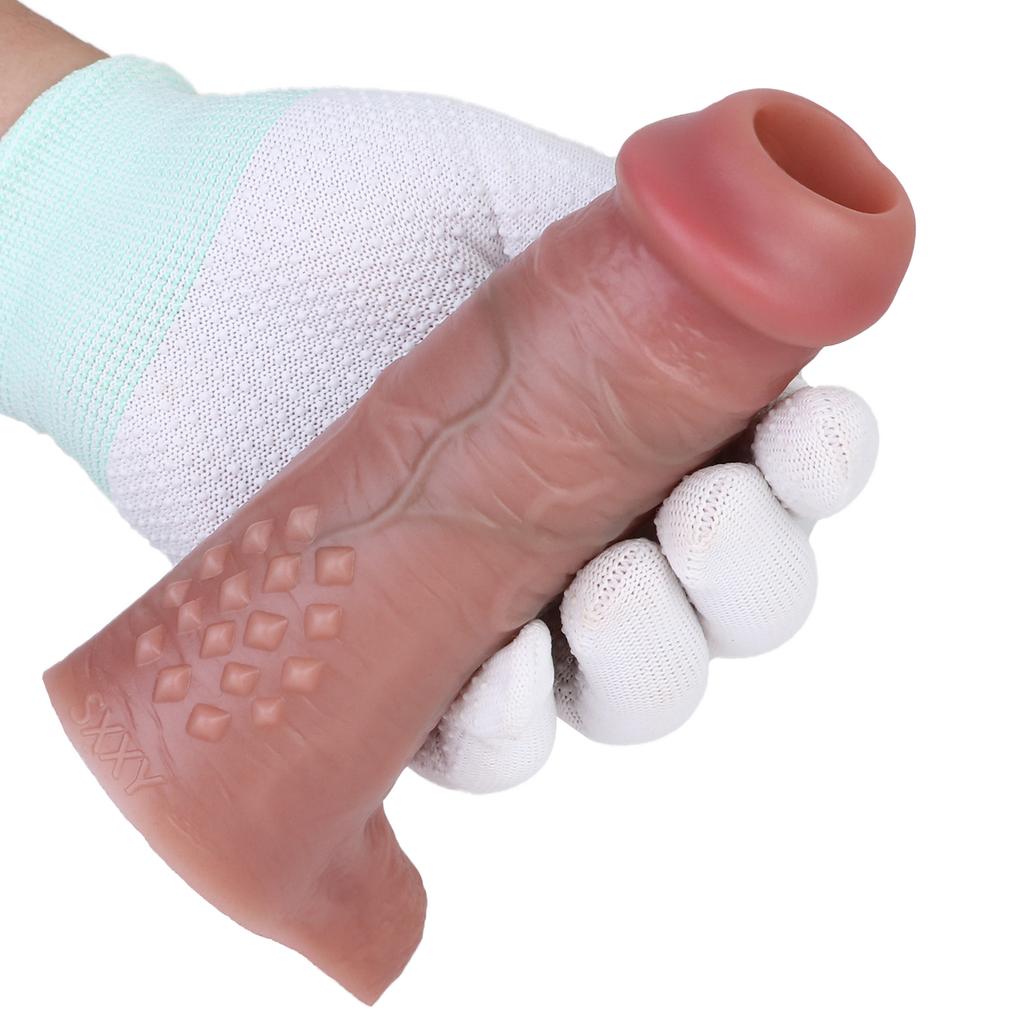 Male Penis Condom Soft Silicone Lengthen Enlarge Dildo Adult Sex Toys Gay Femdom Pegging Realistic Cock Strap On Dick
