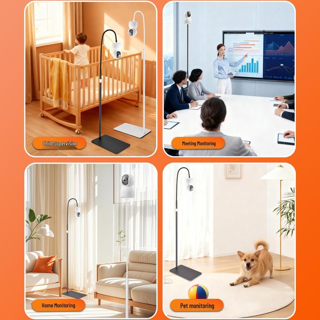 Adjustable Floor Stand for Xiaomi, Yi, Tapo, and Baby Monitor Cameras