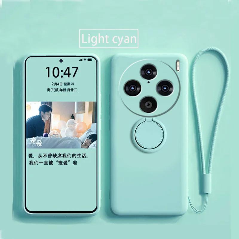 Case for Vivo X100 Pro Liquid Silicone Ring Holder Soft Phone Skin Cover for Vivo X90 Pro Plus Upgrade Shockproof Back Fundas