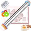 Adjustable Dough Roller Thickness Silicone Kneading Mat Practical Baking Pastry Mat Set  Cake