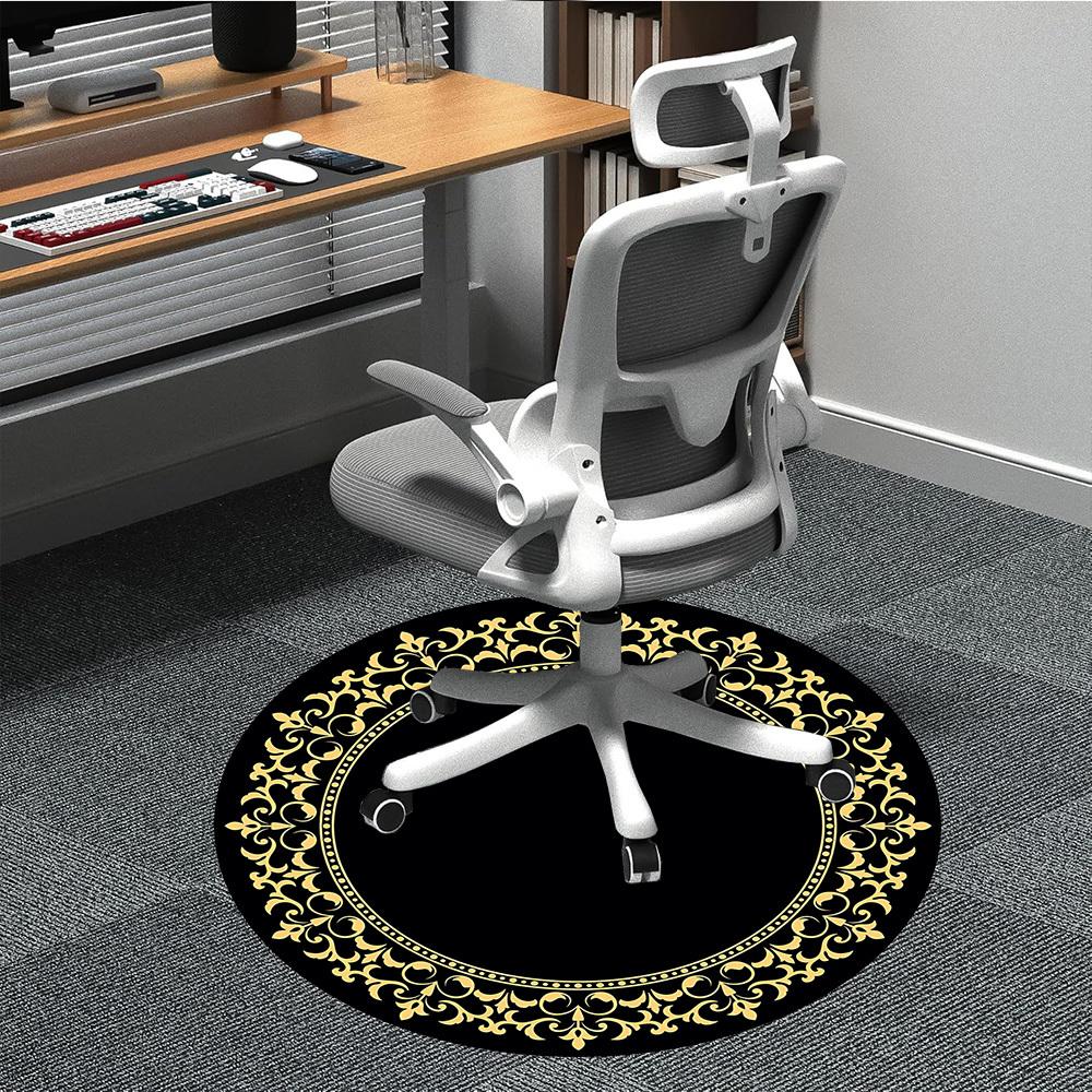 

1pc Ornate Circle Frame Chair Carpet for Office, , Non-slip carpet, Very suitable for offices, farmhouses,Outdoor carpet yy251120081 80cm by 80cm