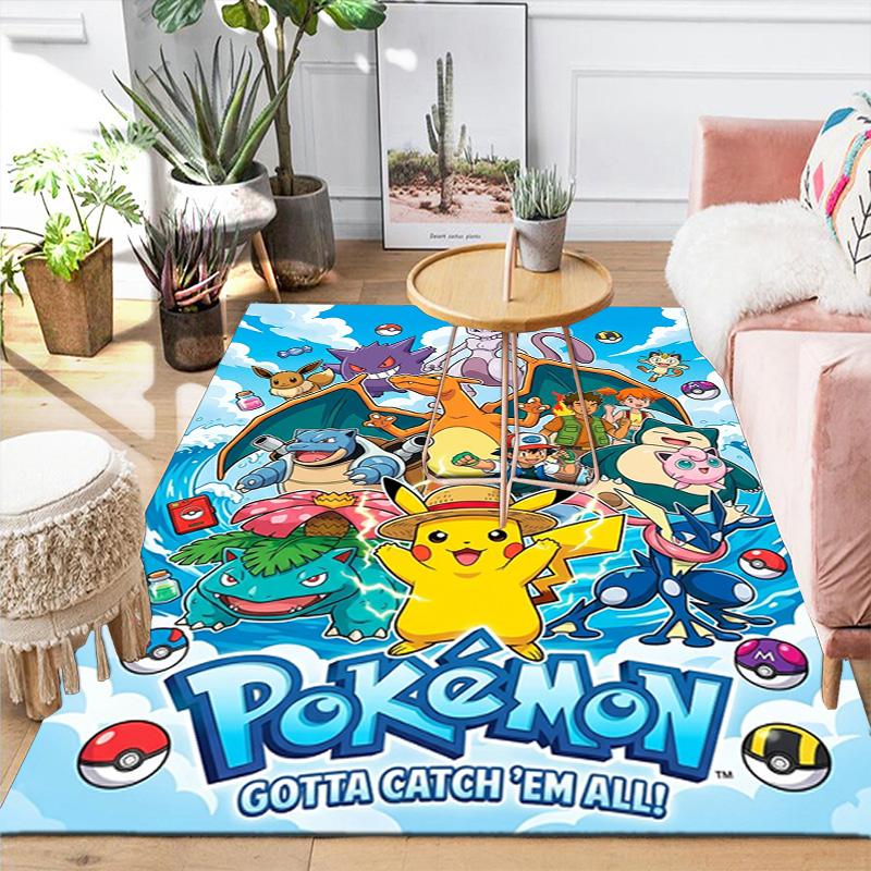 Pokémon A Elegant Soft Non-slip Washable Area Rug Floor Decor Home Living Room Bedroom THW