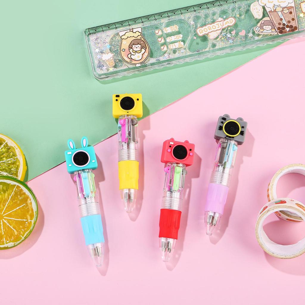 Korean Cute Animal Head 4-Color Click Ballpoint Pen