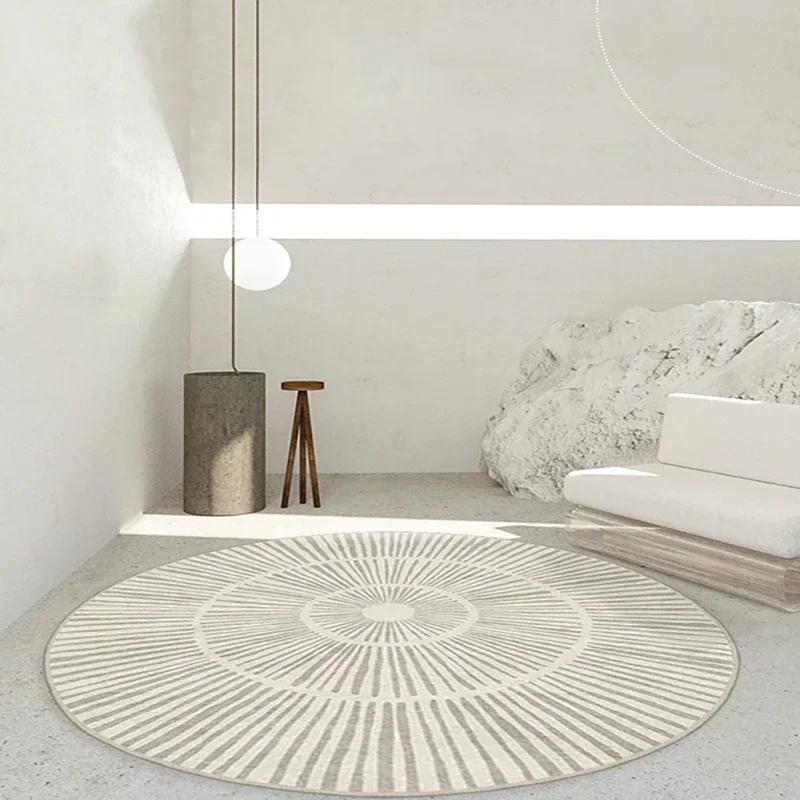 Round Living Room Carpet Large Striped Carpets for Bedroom Rug Bedside Floor Mat Modern Creative Minimalism Home Decoration Rugs