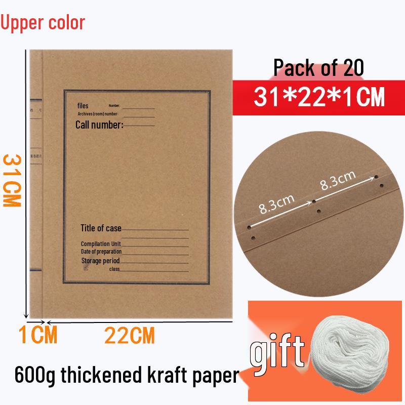 20-Pack Three-Hole File Folder with 1-6cm Binding Clips 2150₽