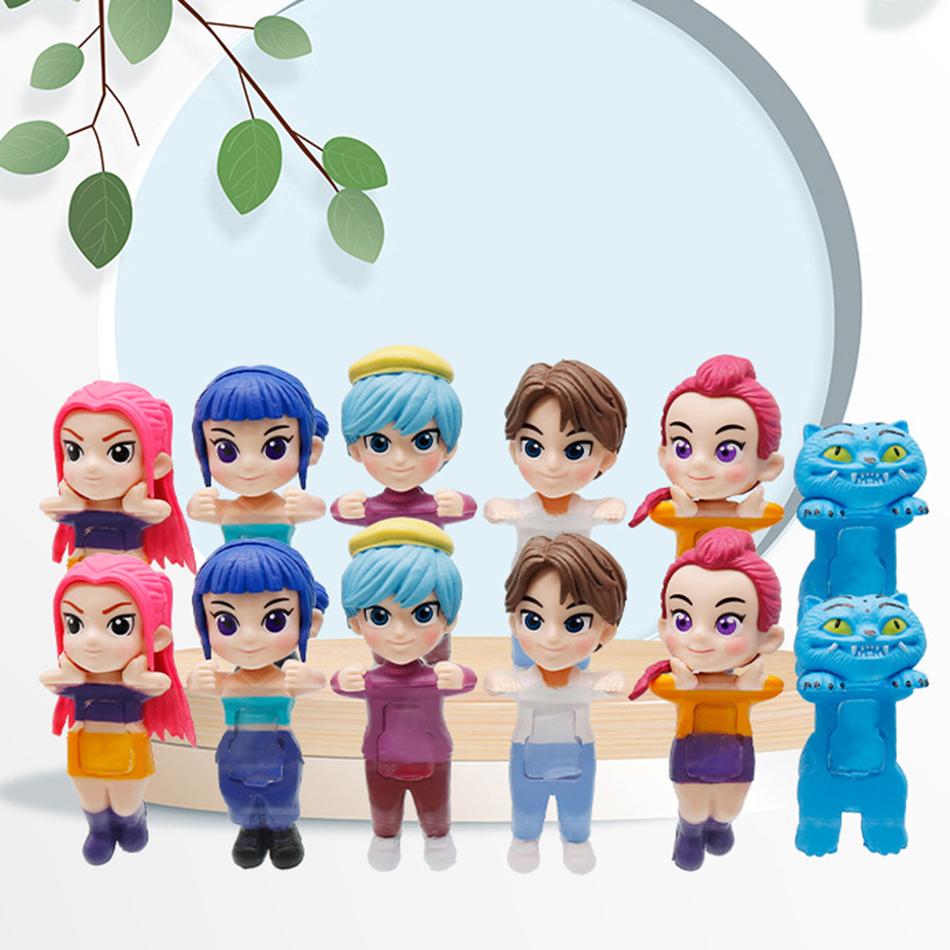 1-12pcs Kpop Demon Hunters Figure Model Toy PVC Cartoon Gaming Peripherals Desk Decoration Collection Figures Model Toy For Kids