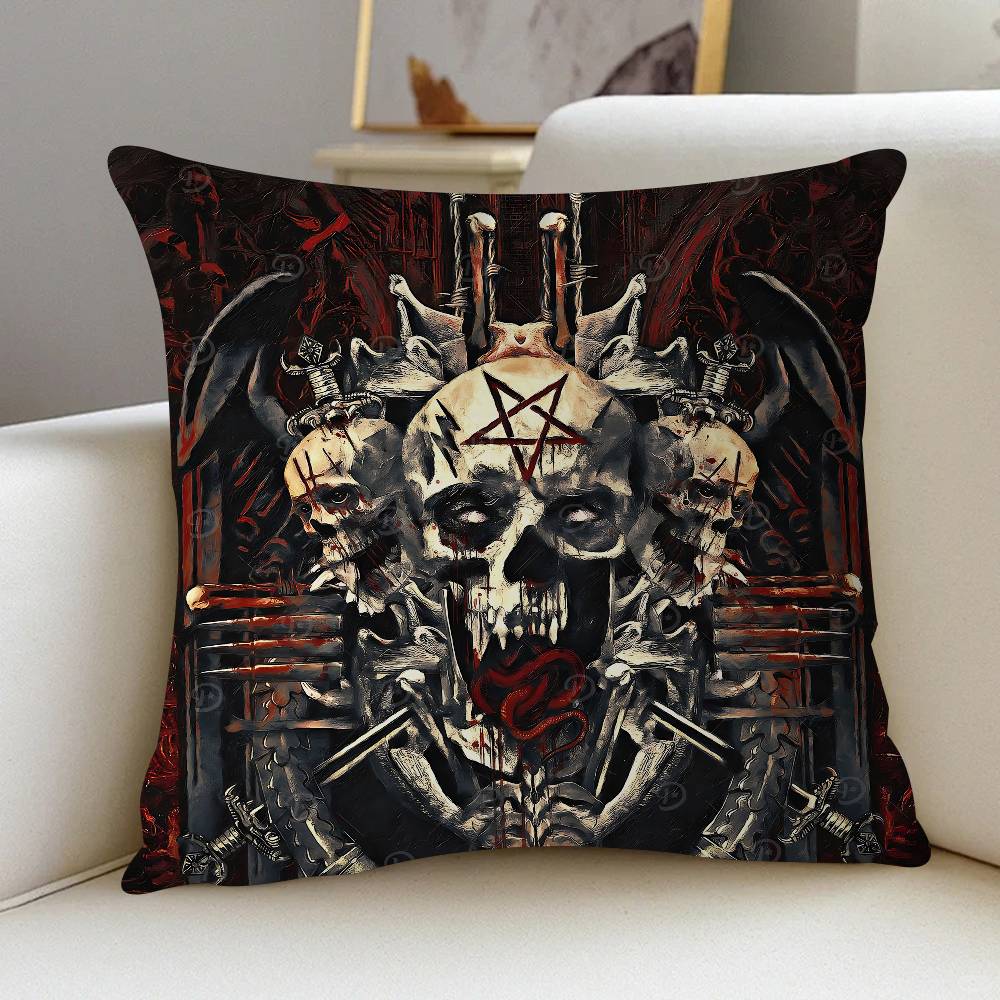 

S-Salyer Font And Slayer Logo Pillow Cover Sofa Cushion Cover Home Room Decoration Children Gift 16x16Inch