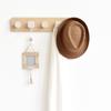 3/4/5 Hooks Nordic Wooden Coat Hooks Rustic Hat Clothes Bag Rack Practical Key Holder  Homestay
