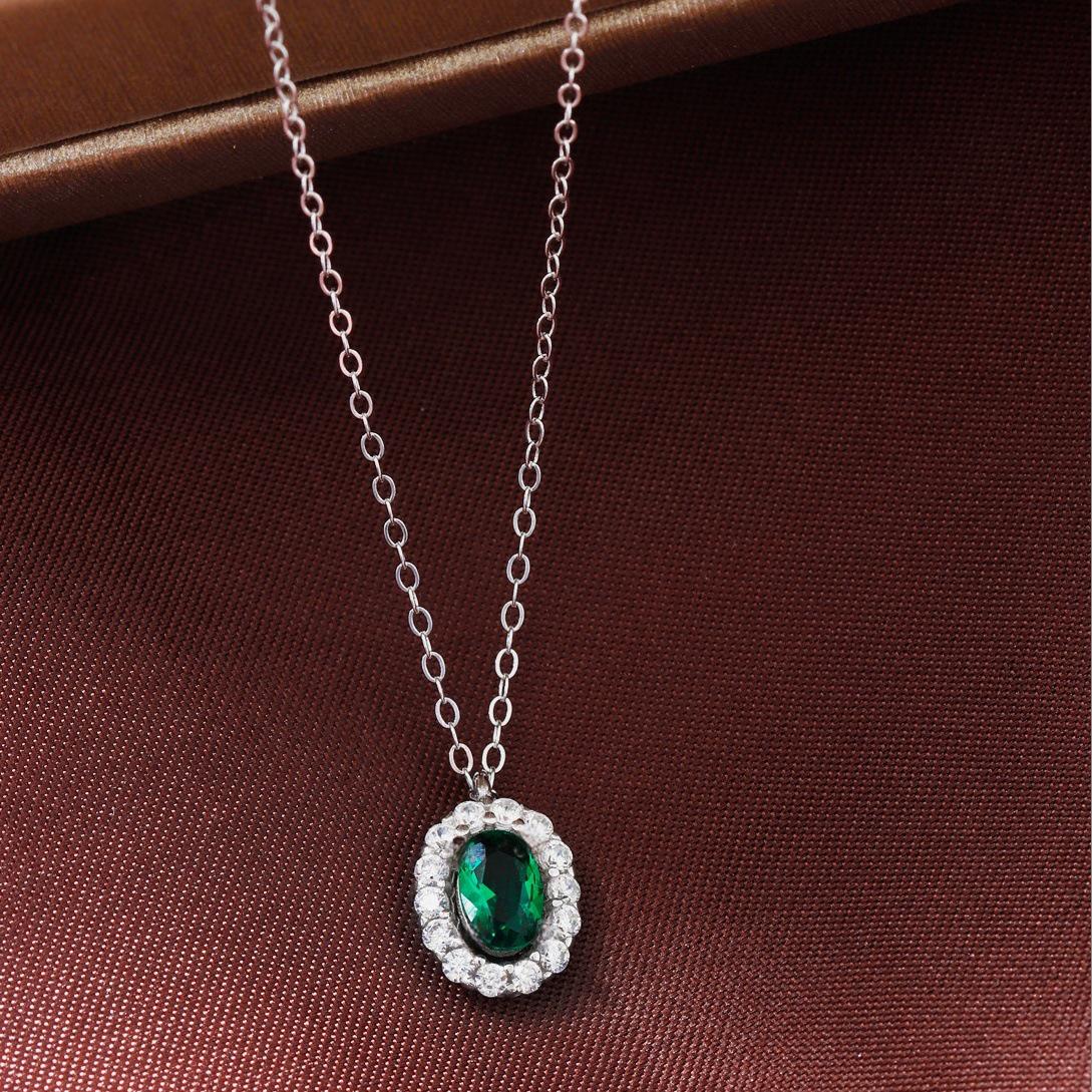 

High-End Olive Green Rhinestone Pendant: Unisex Alloy Gift