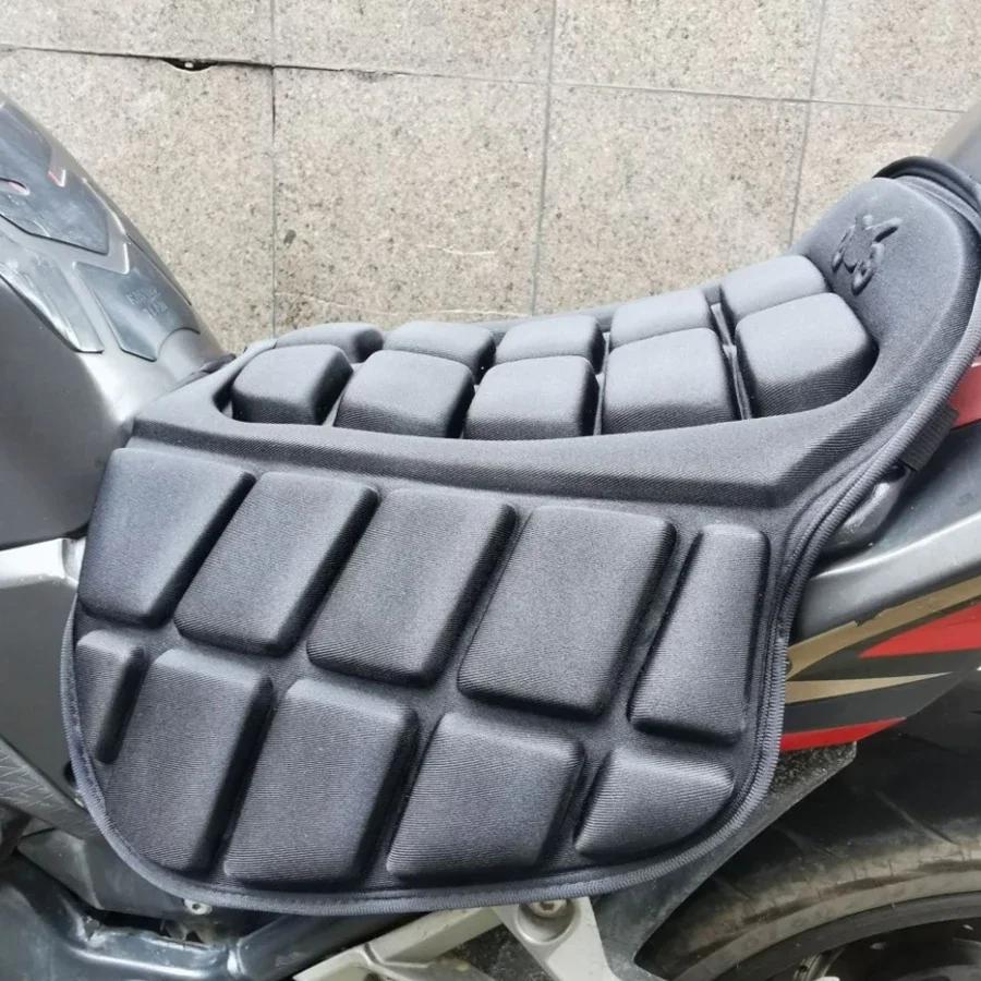 1Pc Motorcycle Cushion with Leg Guard Crush Resistance Padded Seat Protector for Sport Ergonomic Design Breathable Ventilation