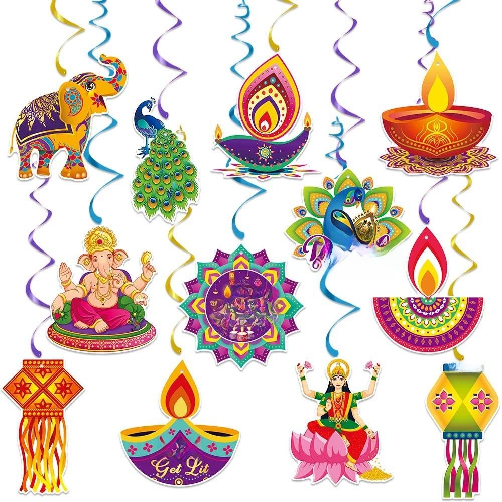 Decoration Venue Diwali Hanging Decoration Atmosphere Celebration Gathering