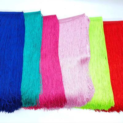 10 Metros 50cm Largo Fleco de Encaje Borla Adorno Fleco Negro para DIY Vestido Latino Ropa de Escenario Accesorios Cinta de Encaje