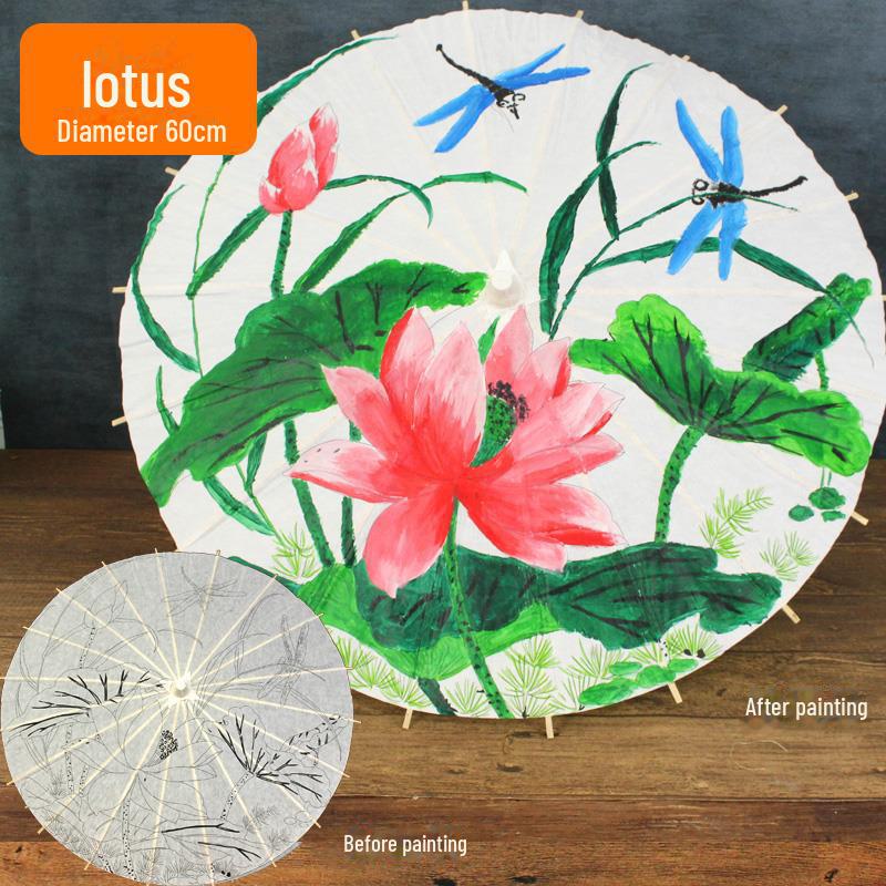 DIY Handbemaltes Weißes Ölpapier Schirm-Set für Kinder - Bastelprojekt im antiken Stil für den Kindergarten