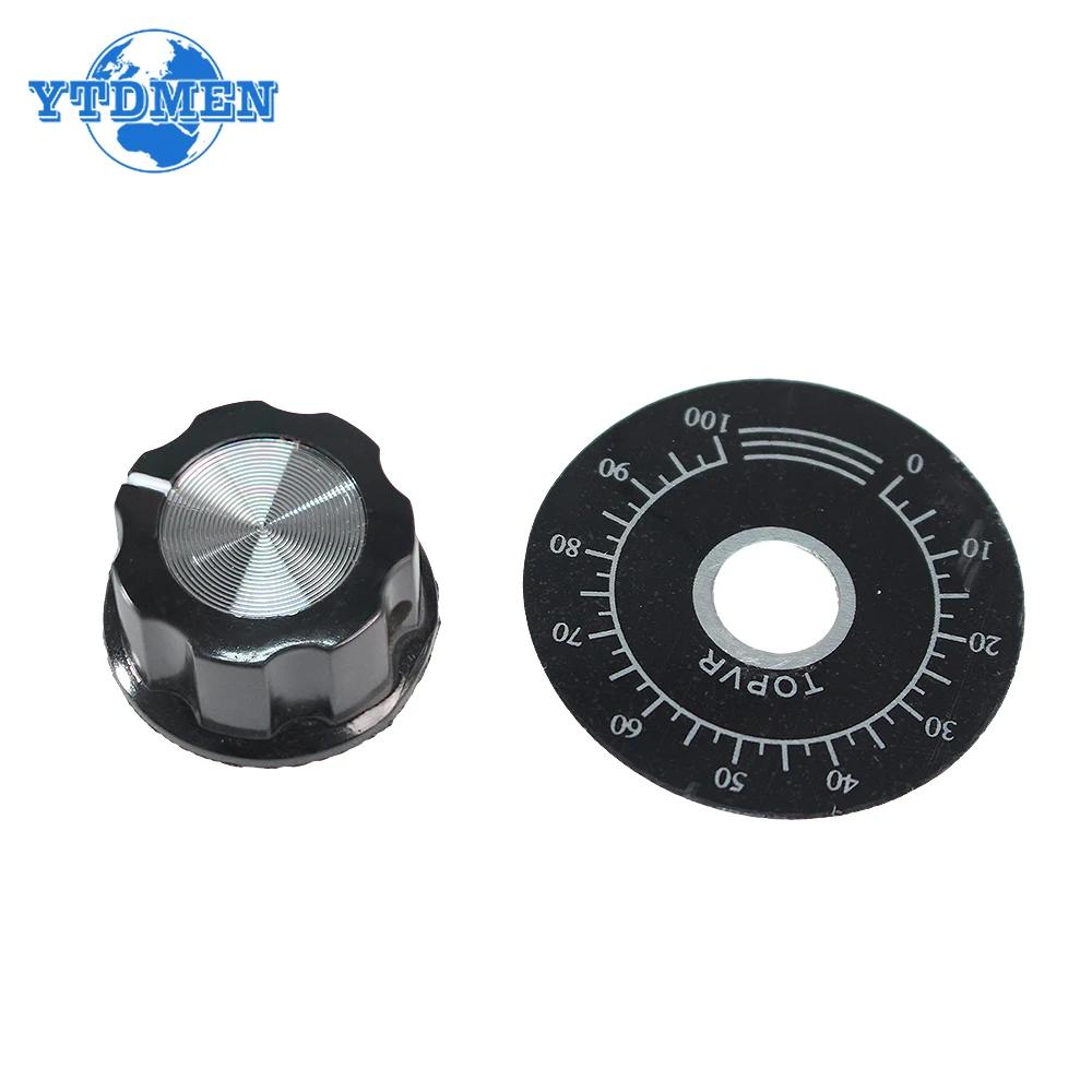 

1 Set Potentiometer Knob MF-A03 Dial Knob + MF-A03 Bakelite Knob 6.4mm with Scale Plate Sheet Scale Digital, for 3590S чорний