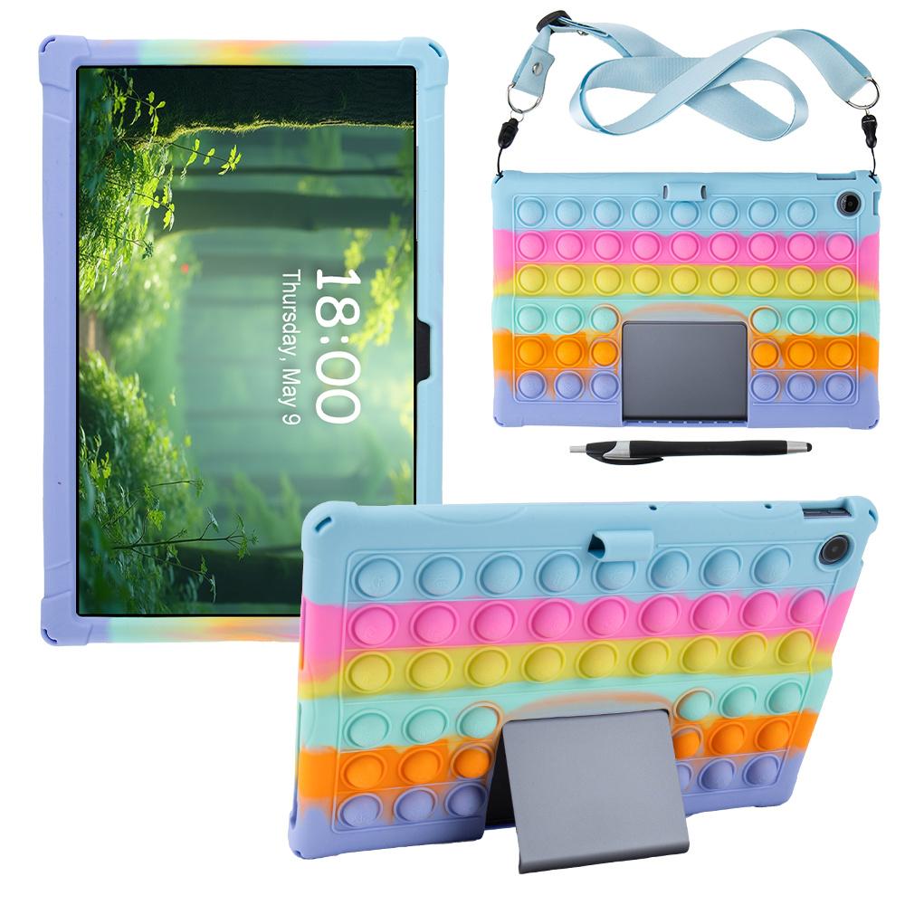 

Для Lenovo Xiaoxin Pad Studio 11.5 дюймів/Tab Plus TB-351FU Чохол з пухирцями, що лопаються, Чохол для планшета з плечовим ременем Colorful Baby Blue