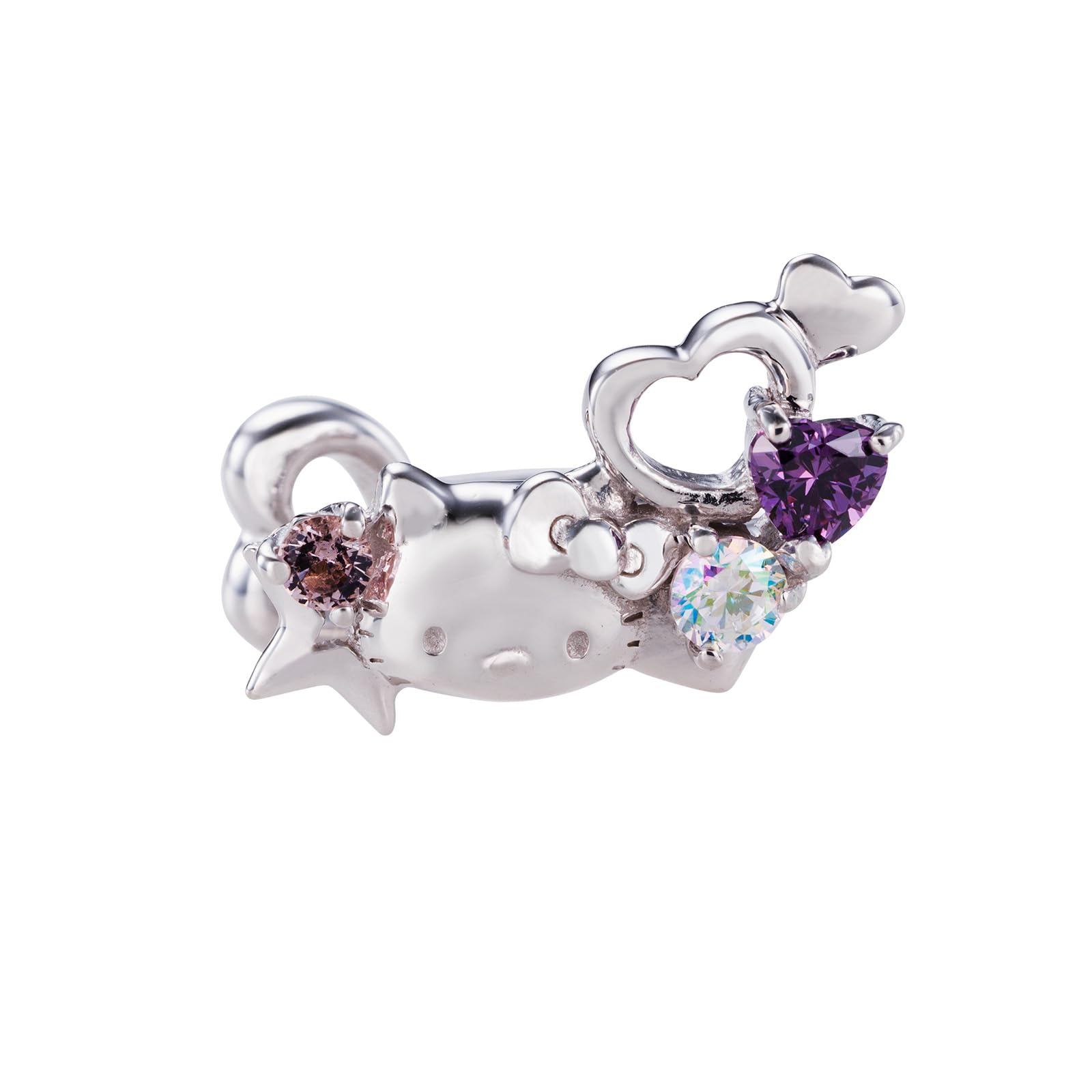 

Ear Cuff Hello Kitty 50th Anniversary Sanrio Characters Silver 925 Cubic Zirconia [White Clover] SAKT50-E002RD