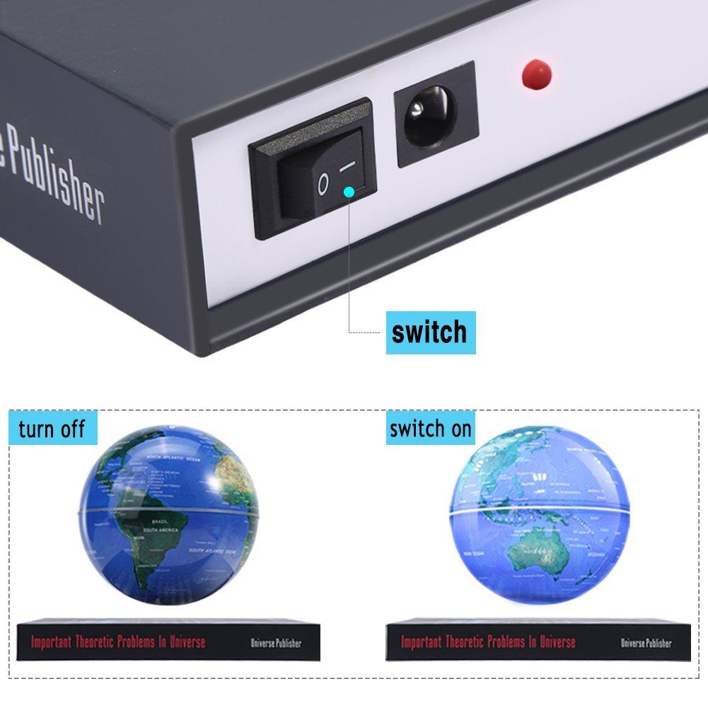 6" Floating Magnetic Levitation Globe Rotating LED Earth for Class Study and Office Decoration