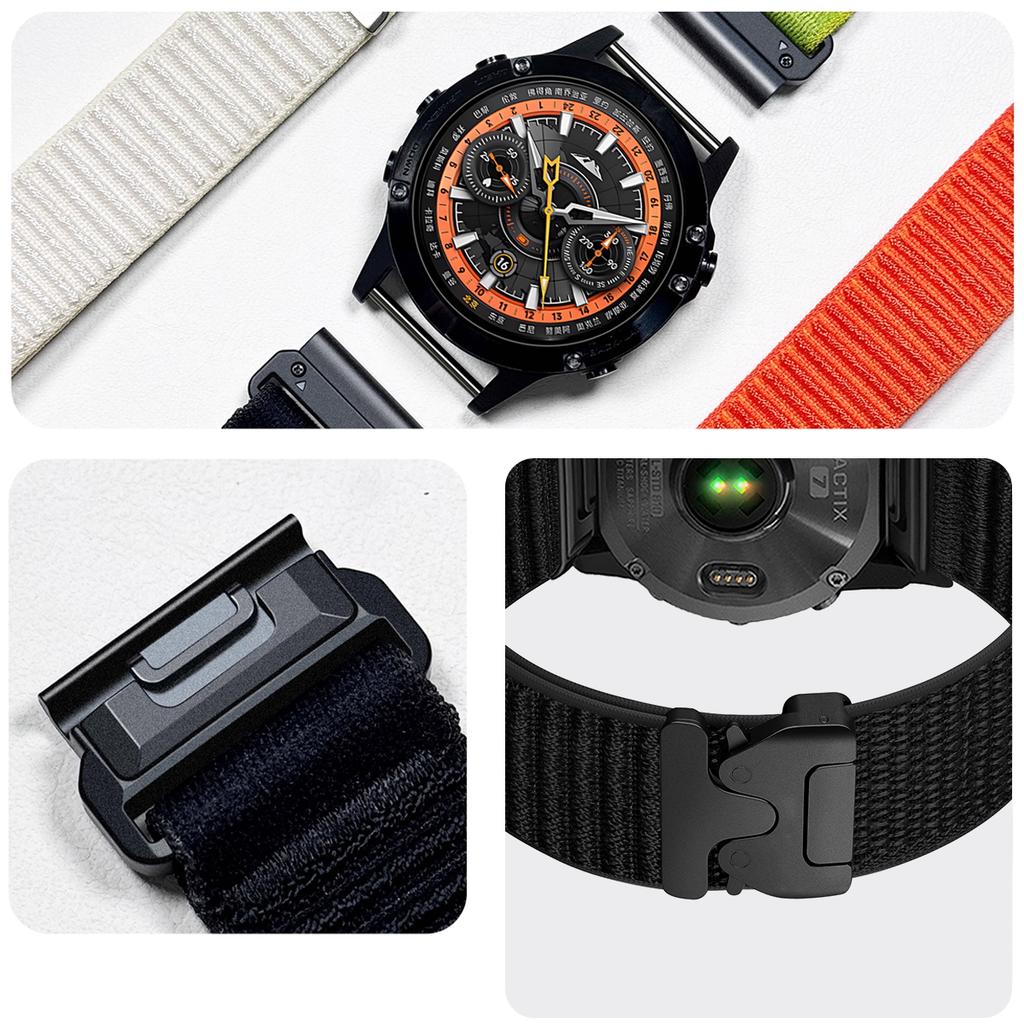 20/22/26MM QuickFit Field Nylon Band for Garmin Fenix 8 43mm 47mm 51mm 7 7X 6 6X 5 5X Plus2 Quatix 6x/5x 3 Sport Strap Bracelet