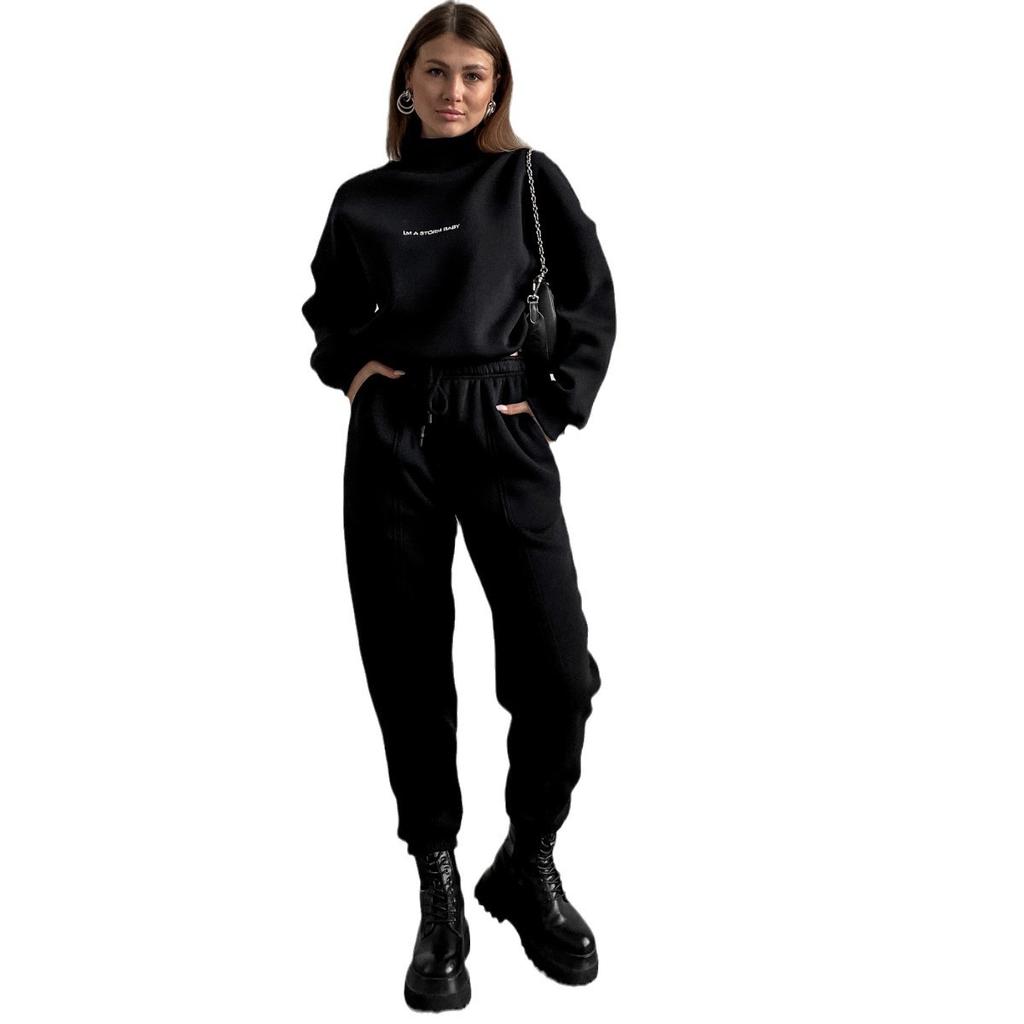 Damen Leuchtend Gelber Hoodie und Jogginghose Set Lässige Sportbekleidung Zweiteiliges Outfit