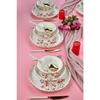 Sakura Flower Luxury Ceramic 18 Piece Dinner Set, Dinner Set For 6 Persons