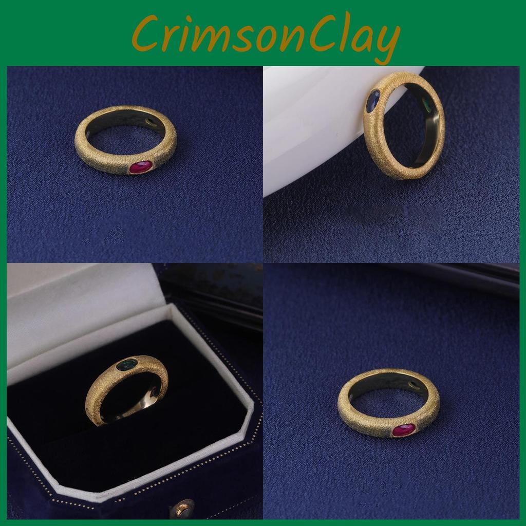 Italian Vintage Style Tri-color Adjustable Ring For Women With Luxurious Feel