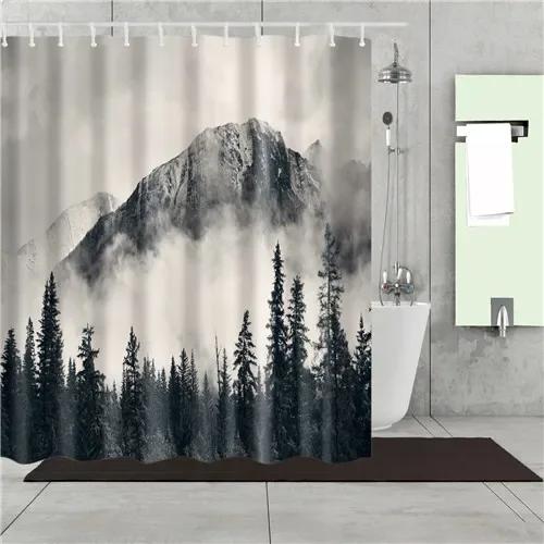 Modern Shower Curtains Bathroom Curtain Scenic City Beach Bath Curtain Frabic Waterproof Polyester With Hooks