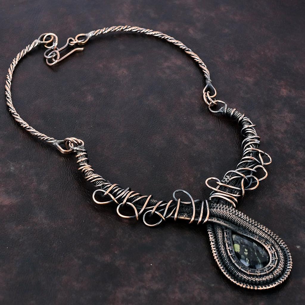 Picasso Jasper Necklace Copper Wire Wrapped Adjustable Necklace Handmade Necklace Copper Wire Jewelry Genuine Gemstone Necklace Gift For Her