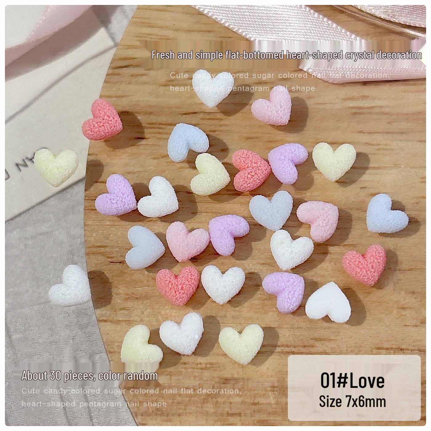 Frosted Heart Rhinestone Nail Art: 3D Colored Star Gems