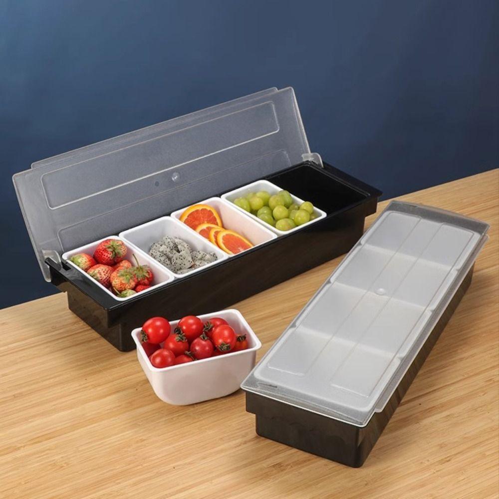 With Lid Compartmental Seasoning Box Detachable Compartment Trays Seasoning Tank  Ingredient