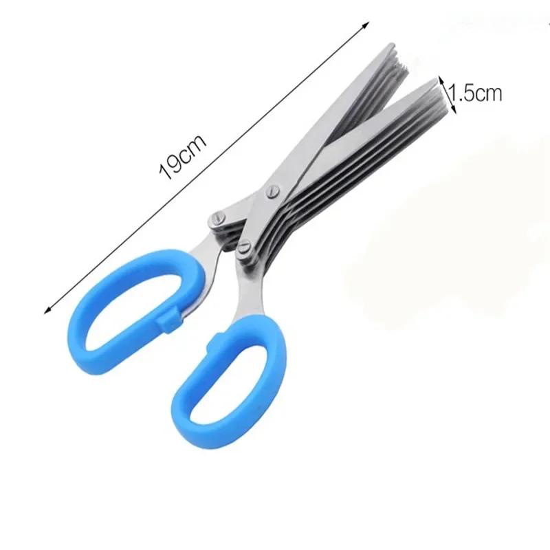 3/5 Layer Kitchen Scissors Pepper Shredded Chopped Scallion Cutter Laver Cut Multi-functional Stainless Steel Cooking Tool
