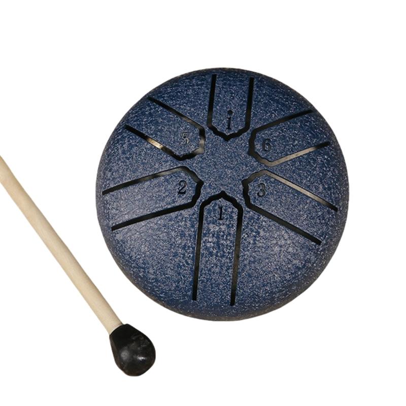 Steel Tongue Drum with Drumstick 3Inch 6 Note Ethereal Drum Small Metal Handpans Drum Percussions Instrument Musical Toy